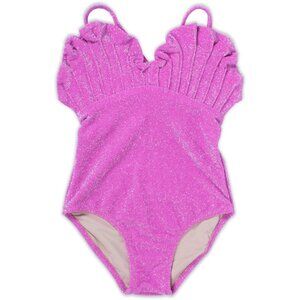 Shade Critters Shell Mermaid Shimmer Pink One Piece Swimsuit 6y